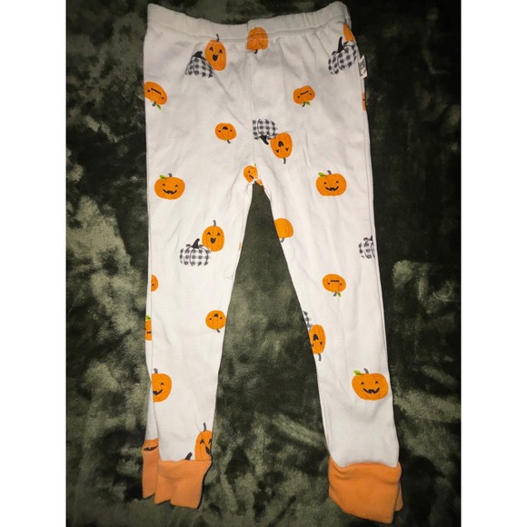 Rabbit Bear Other - Rabbit Bear Organic Cotton Kids Pajama Pants 4T Pumpkin‎ Halloween Gingham